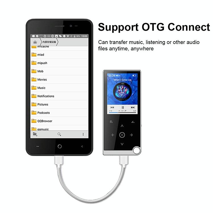 2.4 Inch Touch Mp4 / Mp3 Player 16Gb Memory E Book / Alarm / Timer No Bluetooth - Black