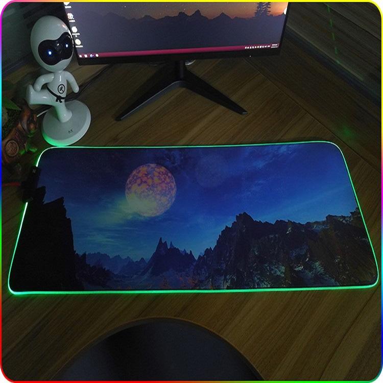 Rgb Non Slip Mouse Pad With Thermal Transfer - Lavender