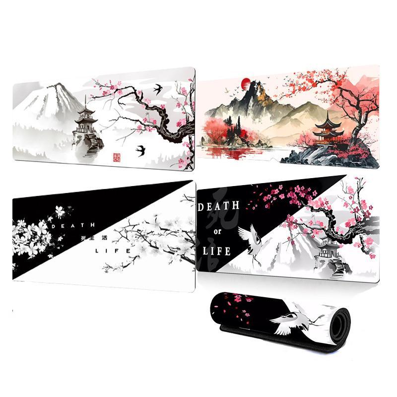 Cherry Blossom Ink Painting Mouse Pad Non Slip - Pattern 8 - 400X900X2Mm