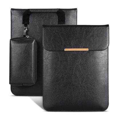 13.3 2-In-1 Laptop Sleeve With Mouse Storage In Pu Leather - Coffee