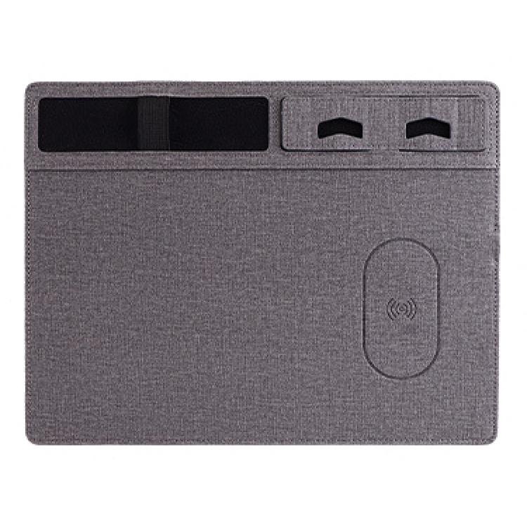Jj 82401 Mouse Pad With Phone Charging & Holder - Brown