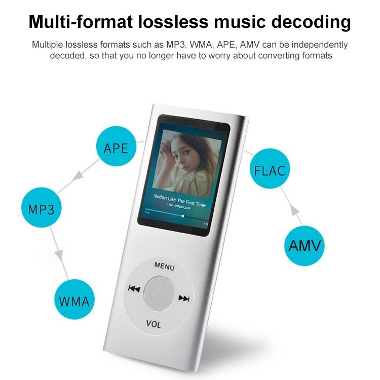 1.8 Inch Metal Mp4 Player + 16G Tf Card + Earphone + Cable - Red - With 8G Tf Card+Earphone+Cable