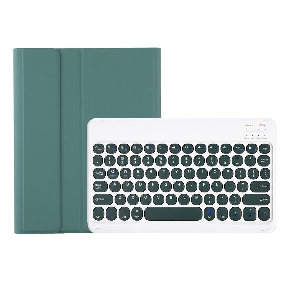 Detachable Bluetooth Keyboard Leather Case For Ipad Air 4 / 5 - Candy Colour Skin Texture - 10.9 Inch - Light Green