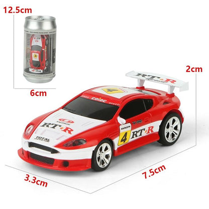 Mini Rc Car with Remote Control - Coke can Design - Red