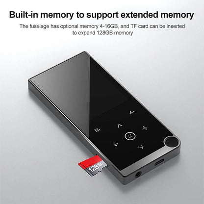 2.4 Inch Touch Mp4 / Mp3 Player 4Gb Memory E Book / Alarm / Timer No Bluetooth - Silver Grey
