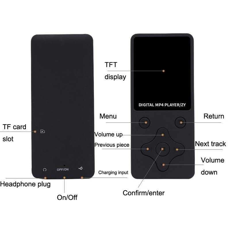 Ultra Thin Lossless Mp4 Player With Hd Video & Sound Quality - Rose Gold
