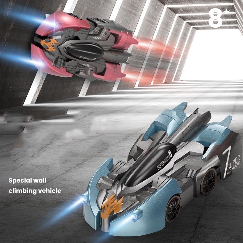 Electric Remote Control Wall Climbing Car for Kids - Mini Toy - Blue Lightning Handle Rc Edition