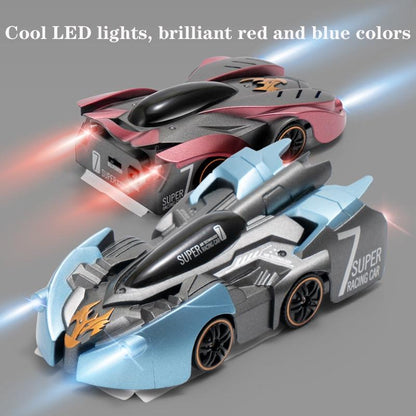 Electric Remote Control Wall Climbing Car for Kids - Mini Toy - Blue Lightning Handle Rc Edition