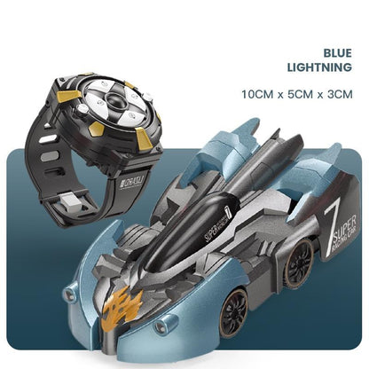 Electric Remote Control Wall Climbing Car for Kids - Mini Toy - Blue Lightning Handle Rc Edition