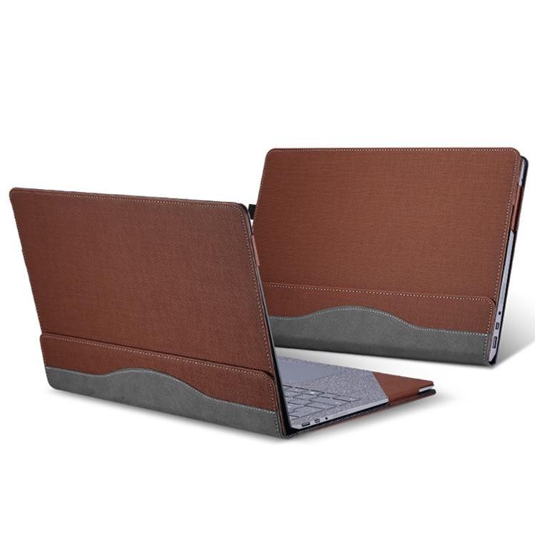 Versatile 13.5 Leather Laptop Sleeve for Microsoft Surface - Multi-functional - Gentleman Gray