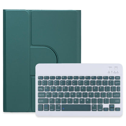 360 Degree Rotatable Bluetooth Keyboard Leather Case - Square Button - Dark Green - For Ipad 10Th Gen 10.9 2022