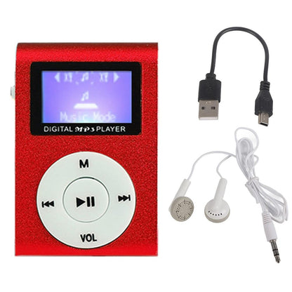 Metal Mini Mp3 Player With Screen Earphone+Cable - Green