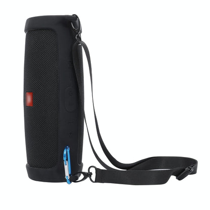 Jbl Charge 4 Speaker Cover with Strap & Carabiner - Portable Silicone Protection - Black