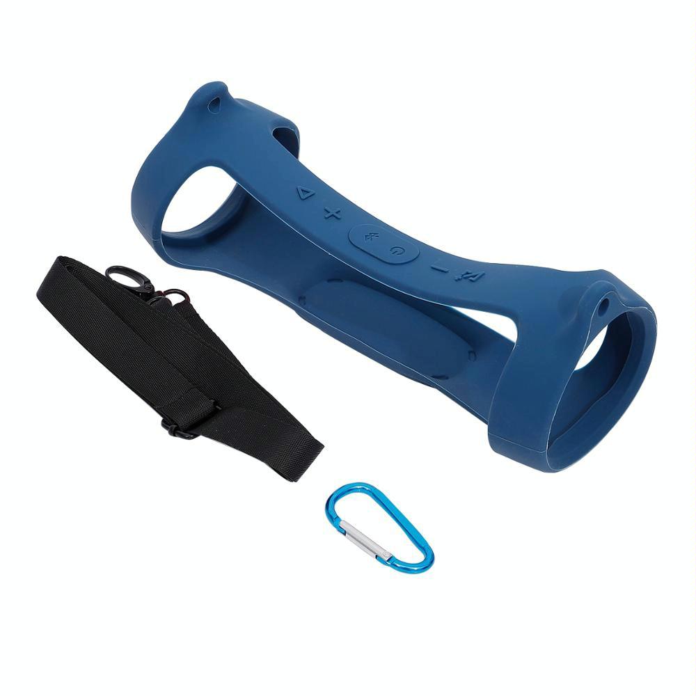 Jbl Charge 4 Speaker Cover with Strap & Carabiner - Portable Silicone Protection - Black