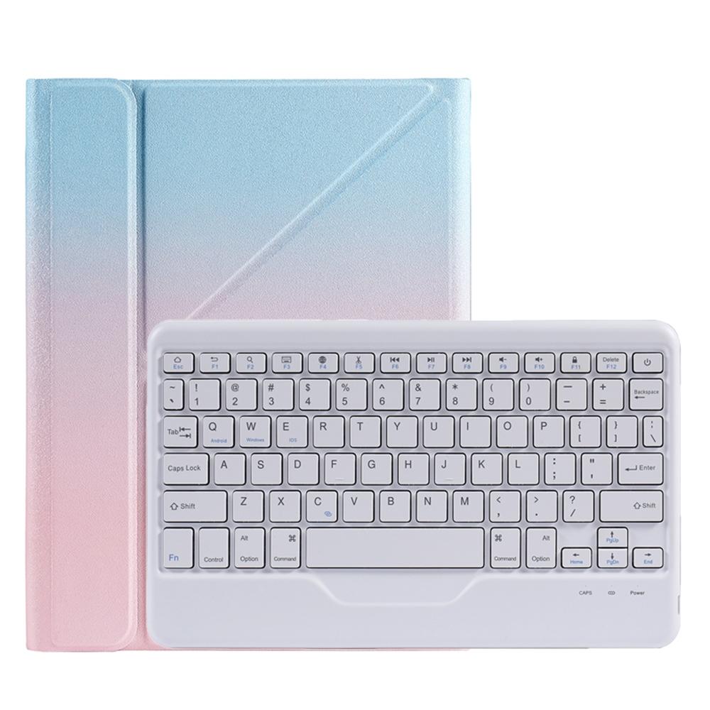 Bluetooth Keyboard Leather Case For Ipad 9.7 With Triangle Holder & Pen Slot - Gradient Purple