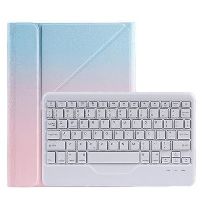 Bluetooth Keyboard Leather Case For Ipad 9.7 With Triangle Holder & Pen Slot - Gradient Purple