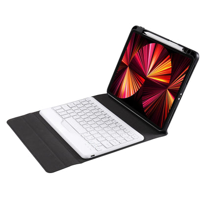 Bluetooth Keyboard Leather Case For Ipad 9.7 With Triangle Holder & Pen Slot - Gradient Purple
