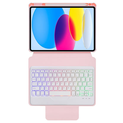 360 Rotation Bluetooth Keyboard Leather Case For Ipad 10.9 2022 With Backlight - Green