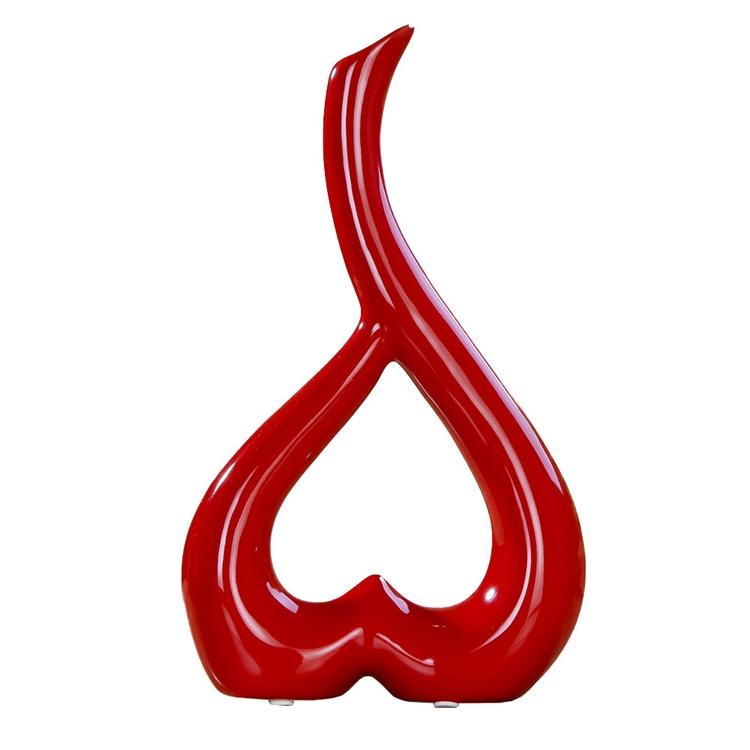 Creative Heart-shaped Ceramic Flower Vase for Home Office or Wedding Decor - Yellow