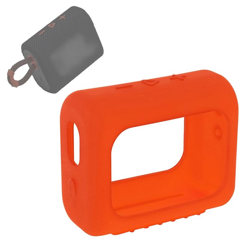 Portable Silicone Cover for Jbl Go3 Speaker with Carabiner - Orange