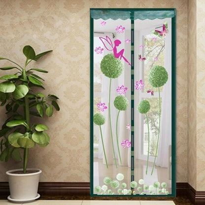 100x210cm Magnetic Summer Mosquito Screen Door Curtain - Green