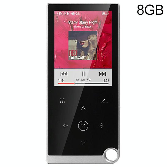 2.4 Inch Touch Mp4 / Mp3 Player 8Gb Memory E Book / Alarm / Timer No Bluetooth - Silver Grey