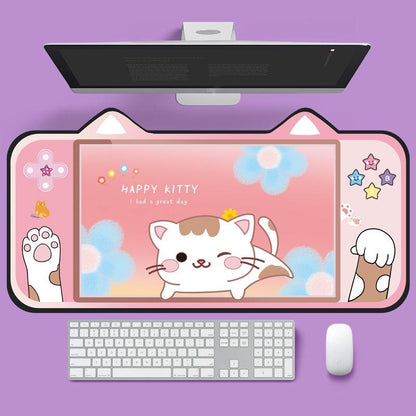 Adorable Cat Ear Desk Pad For Keyboard & Mouse - 4