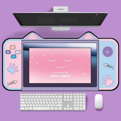 Adorable Cat Ear Desk Pad For Keyboard & Mouse - 4