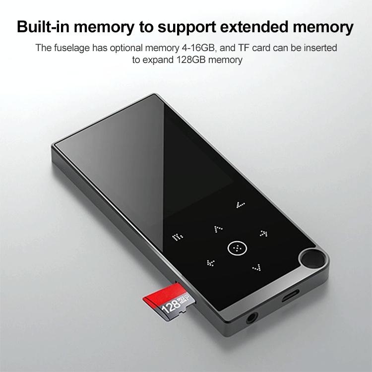2.4 Inch Touch Mp4 / Mp3 Player 16Gb Memory E Book / Alarm / Timer No Bluetooth - Silver Grey