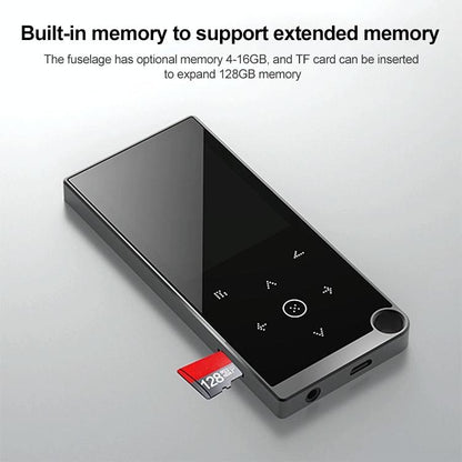 2.4 Inch Touch Mp4 / Mp3 Player 16Gb Memory E Book / Alarm / Timer No Bluetooth - Silver Grey