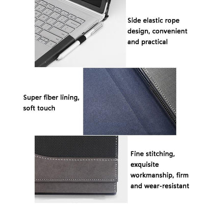 15-inch Protective Sleeve for Microsoft Surface Book 2 in Pu Leather - Deep Blue