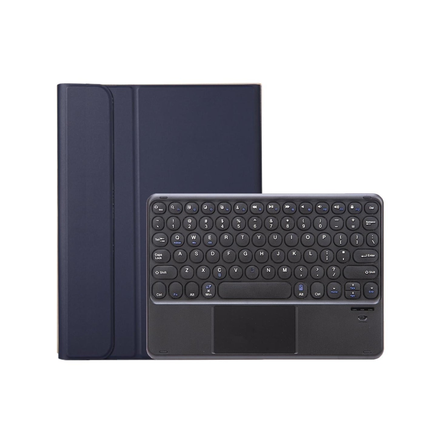 2022 Ipad 10.9 Lambskin Bluetooth Keyboard Case With Pen Slot - Dark Blue