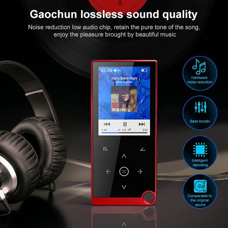 2.4 Inch Touch Mp4 / Mp3 Player 4Gb Memory Bluetooth E Book Alarm Timer - Silver Grey