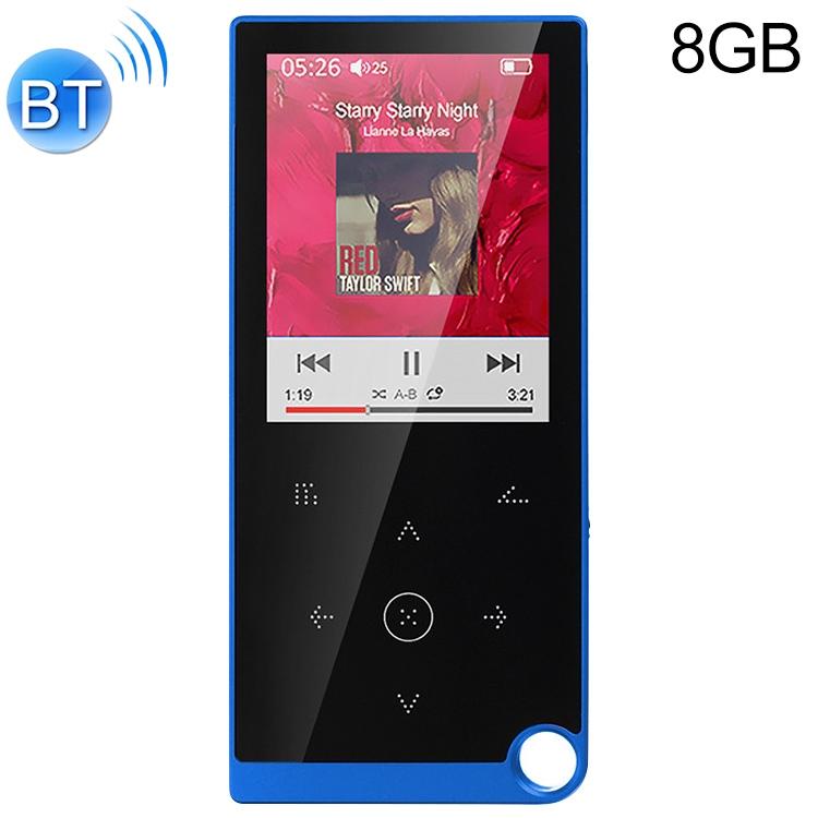 2.4 Inch Touch Mp4 / Mp3 Player 8Gb Memory Bluetooth E Book Alarm Timer - Silver Grey