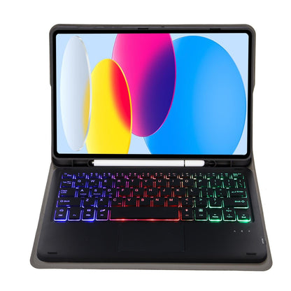 2022 Ipad 10.9 Lambskin Keyboard Case With Backlight & Pen Slot - Dark Blue