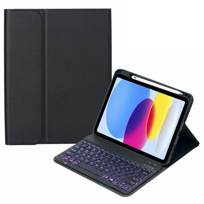 10.9 Ipad 10Th Gen 2022 Backlit Keyboard Case With Pen Slot - Bluetooth Leather - Light Blue