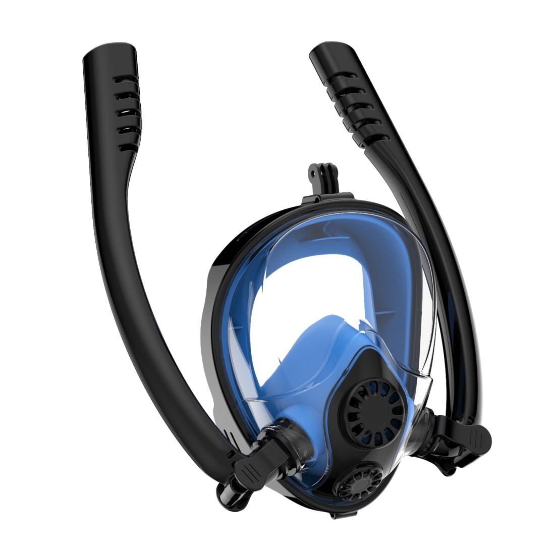 Full Dry Silicone Diving Mask for Water Sports and Gopro Hero11 - Black Orange