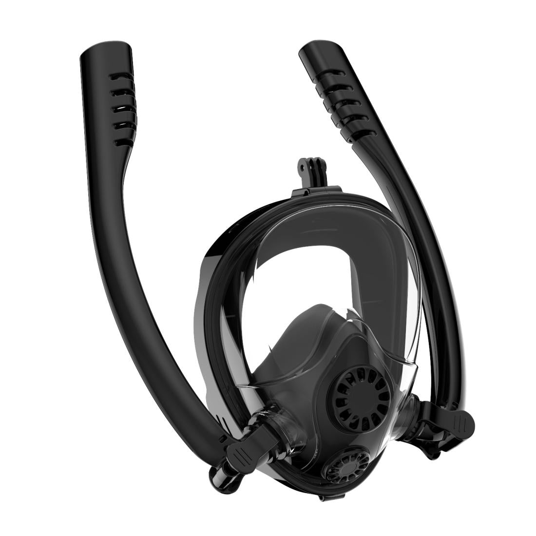 Full Dry Silicone Diving Mask for Water Sports and Gopro Hero11 - Black Orange