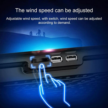 Silent Six-fan Cooling Holder for Notebook Computers - Charm Powder