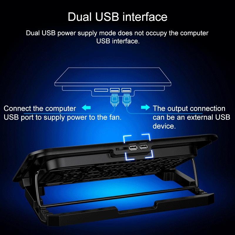 Silent Six-fan Cooling Holder for Notebook Computers - Charm Powder