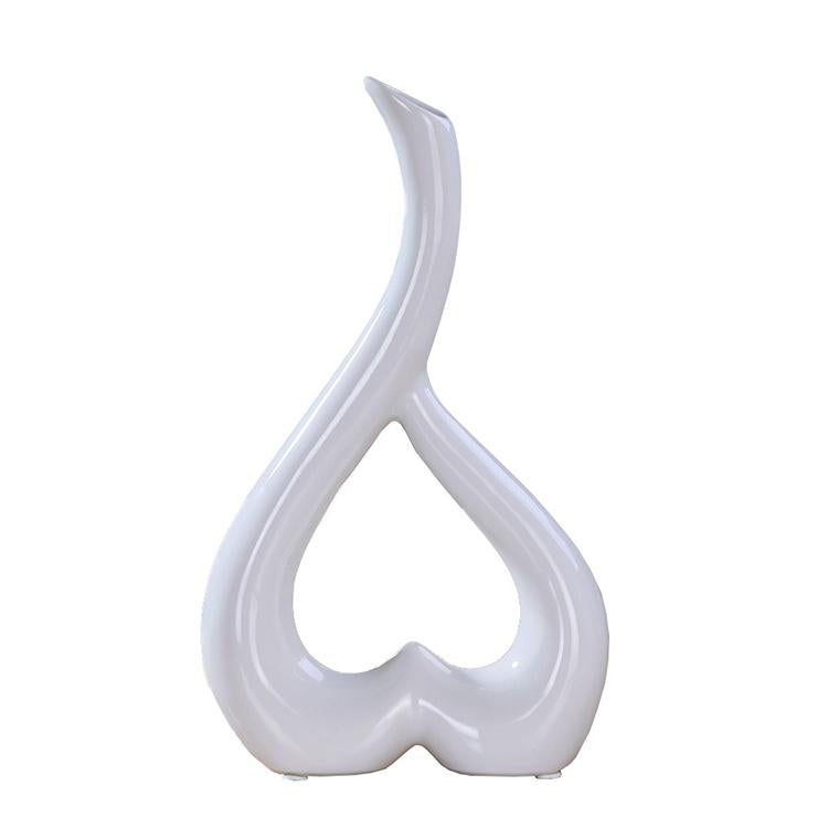 Creative Heart-shaped Ceramic Flower Vase for Home Office or Wedding Decor - Green