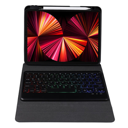 10.2 / 10.5 Inch Bluetooth Keyboard Tablet Case With Triangle Holder & Pen Slot - Gradient Blue Pink