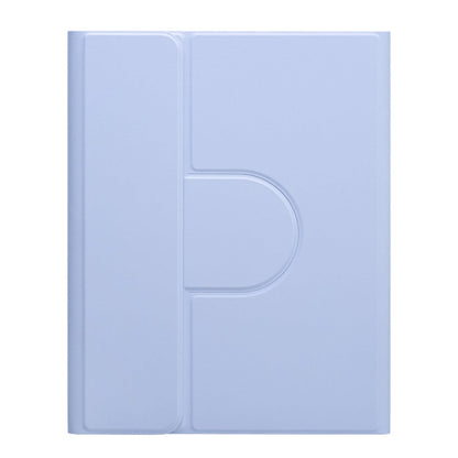 360 Degree Rotatable Bluetooth Keyboard Leather Case With Touchpad - Square Button - Sky Blue - For Ipad Air 2022 / Ipad Pro 11 2021