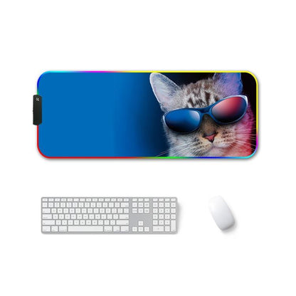 Rgb Non Slip Mouse Pad With Thermal Transfer - Colourful Lion