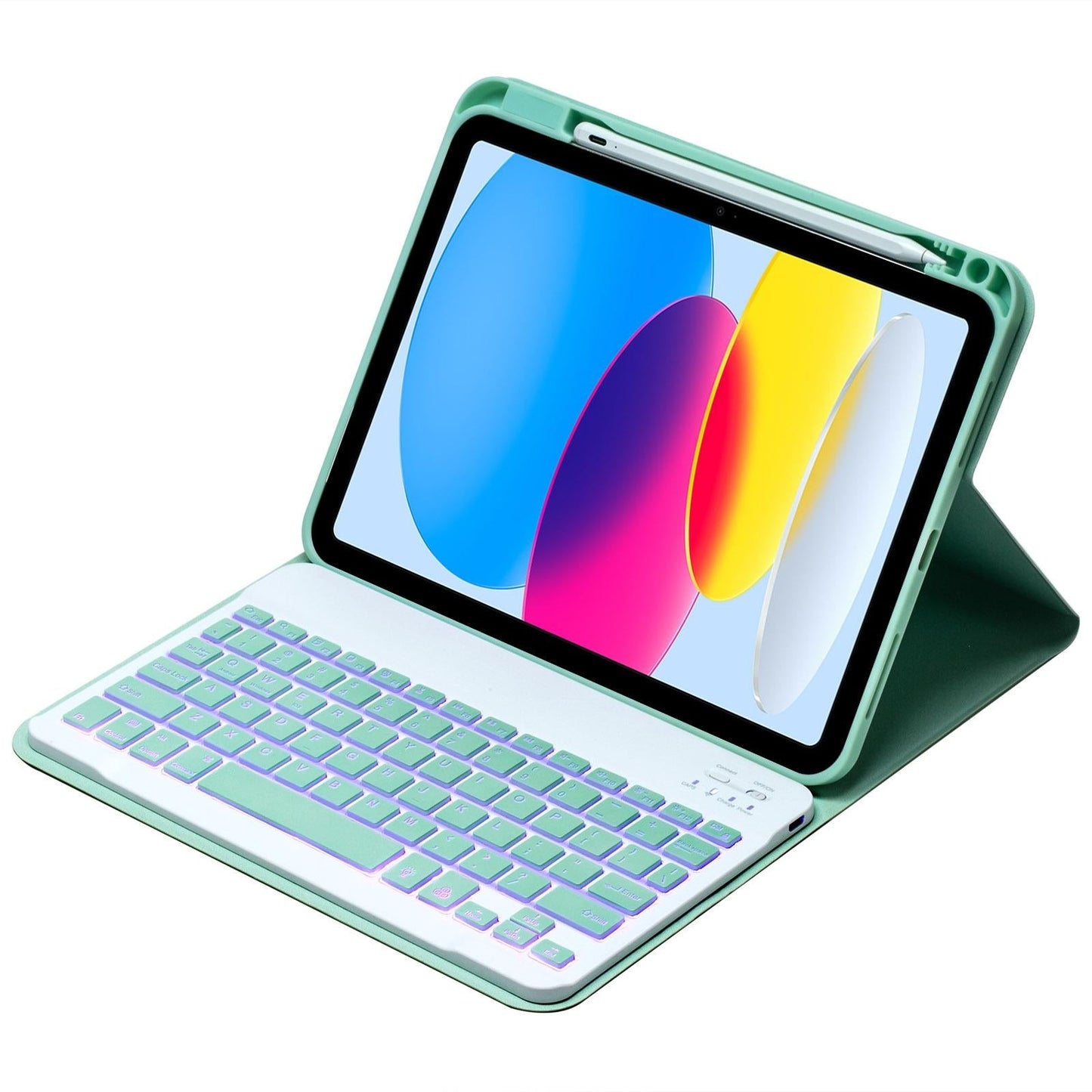 10.9 Ipad 10Th Gen 2022 Backlit Keyboard Case With Pen Slot - Bluetooth Leather - Light Purple
