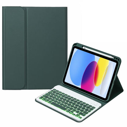 10.9 Ipad 10Th Gen 2022 Backlit Keyboard Case With Pen Slot - Bluetooth Leather - Light Purple