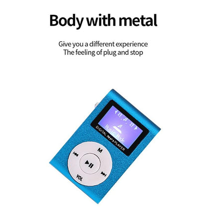 Mini Mp3 Player With Screen 128M+Earphone+Cable - Black