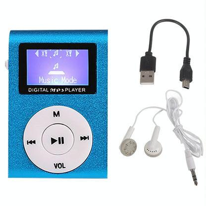 Mini Mp3 Player With Screen 128M+Earphone+Cable - Black