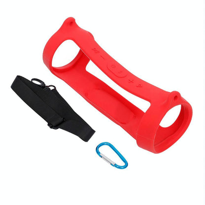 Jbl Charge 4 Speaker Cover with Strap & Carabiner - Portable Silicone Protection - Orange