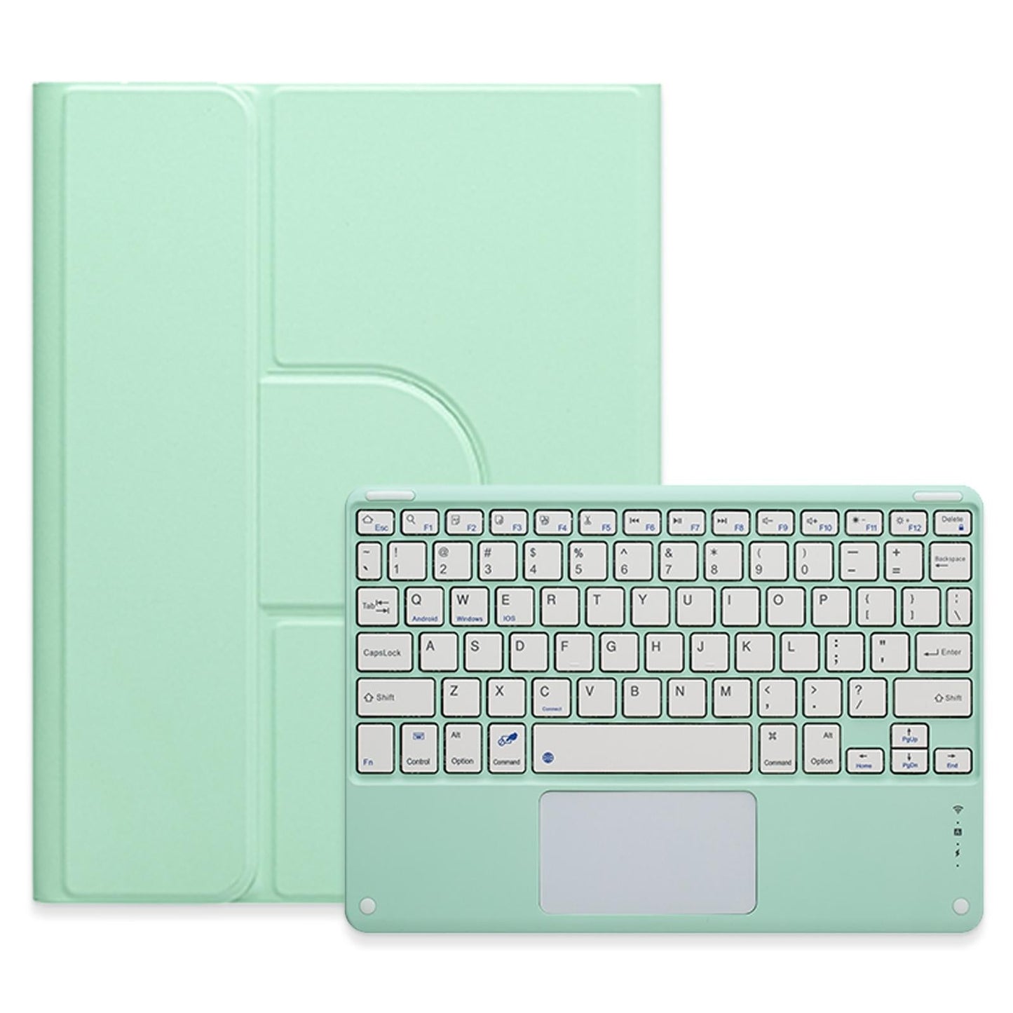 360 Degree Rotatable Bluetooth Keyboard Leather Case With Touchpad - Square Button - Lavender Purple - For Ipad 10.2 2021 / Air 2019